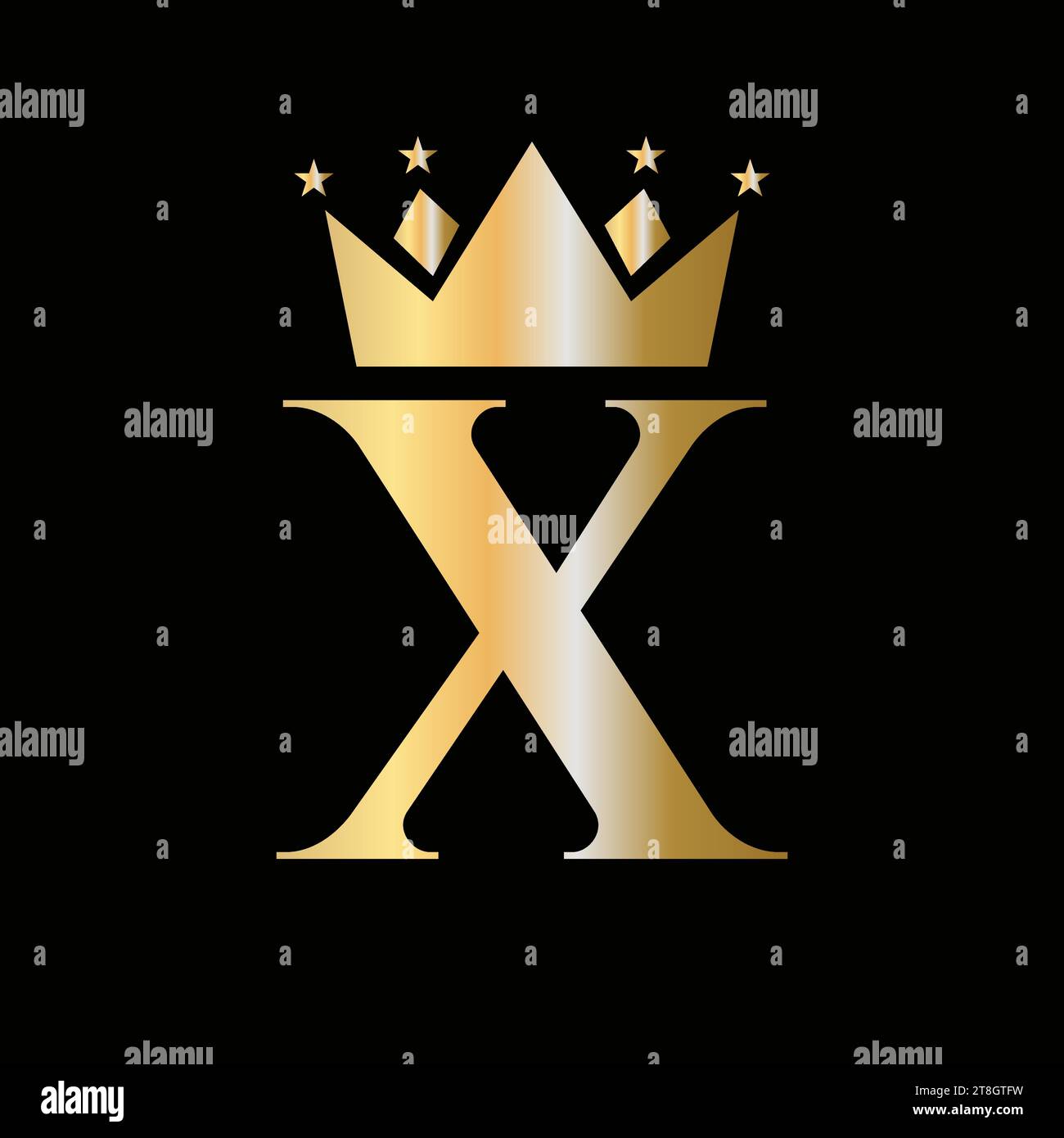 Crown Logo On Letter X with Star Icon. Crown Symbol Template Stock ...