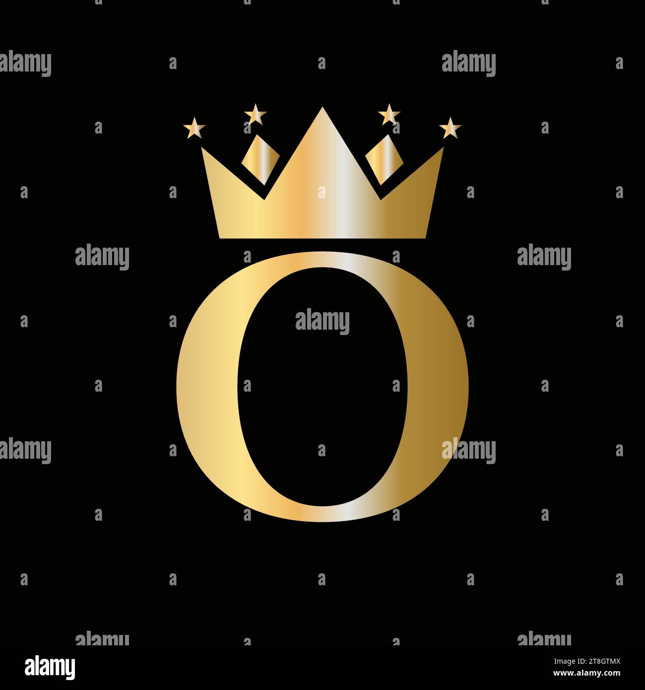 Crown Logo On Letter O with Star Icon. Crown Symbol Template Stock ...