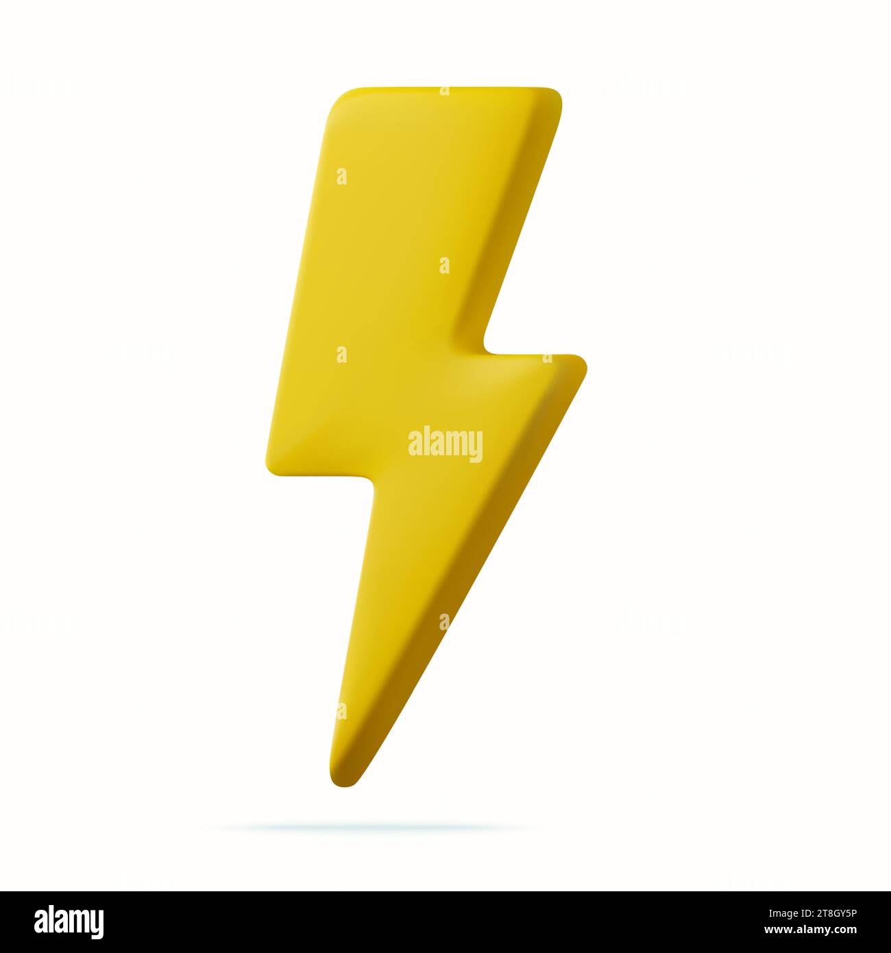3d Yellow thunder and bolt lighting flash. Yellow charger symbol for