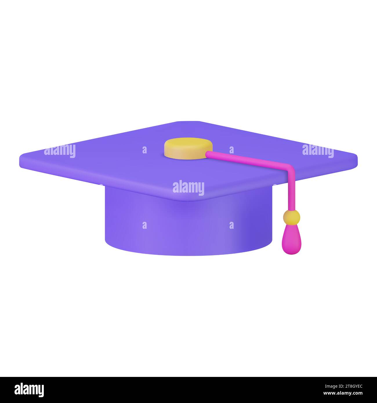 3d Graduation cap icon. High school college university complete