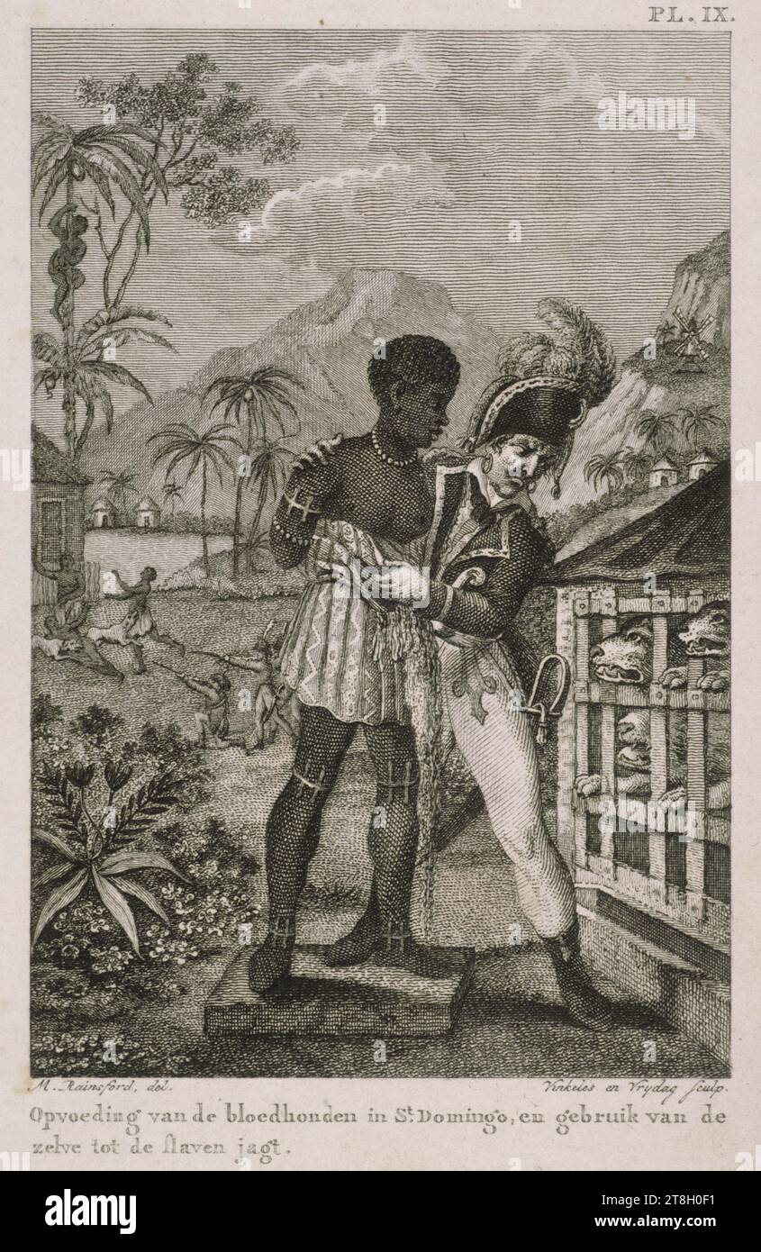 Repression of the black slave revolt in the French colony of Saint ...
