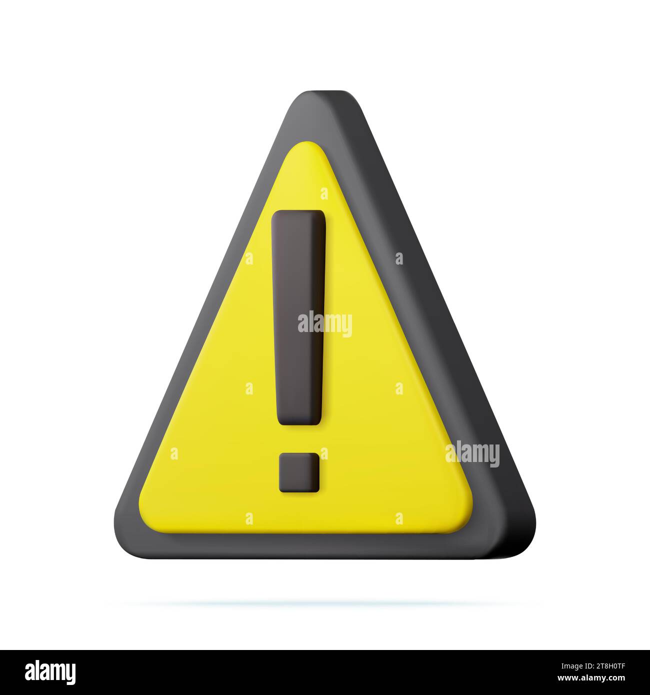 3d Hazard warning attention sign with exclamation mark symbol ...
