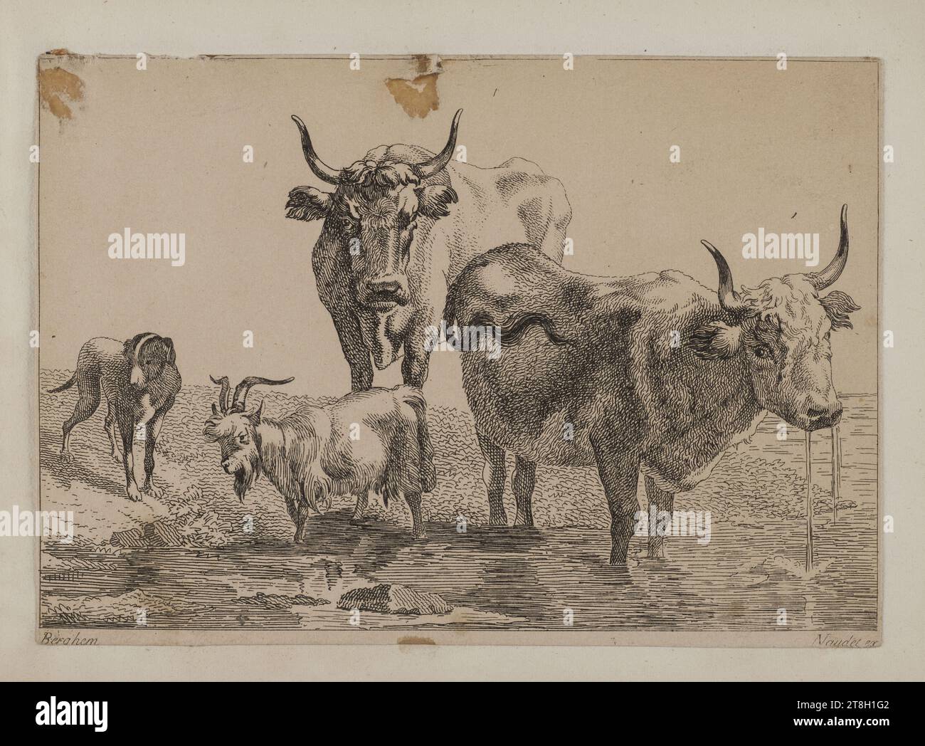 Collection of 20 animal engravings after Nicolas Berchem, Engraver ...