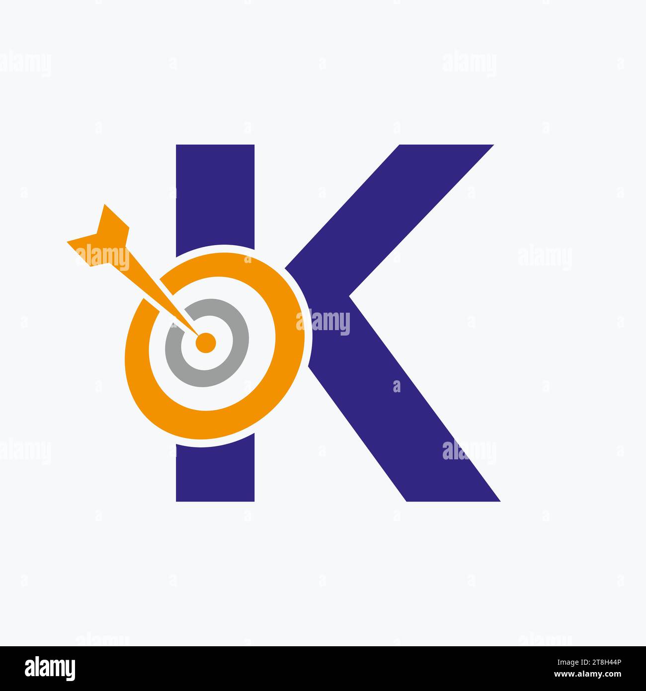 Letter K Arrow Target Logo Combine with Bow Target Symbol Stock Vector ...
