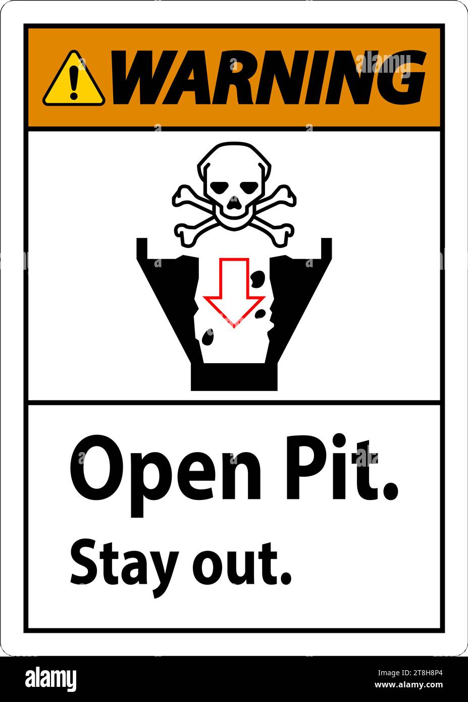 Warning Sign Open Pit, Stay Out Stock Vector Image & Art Alamy