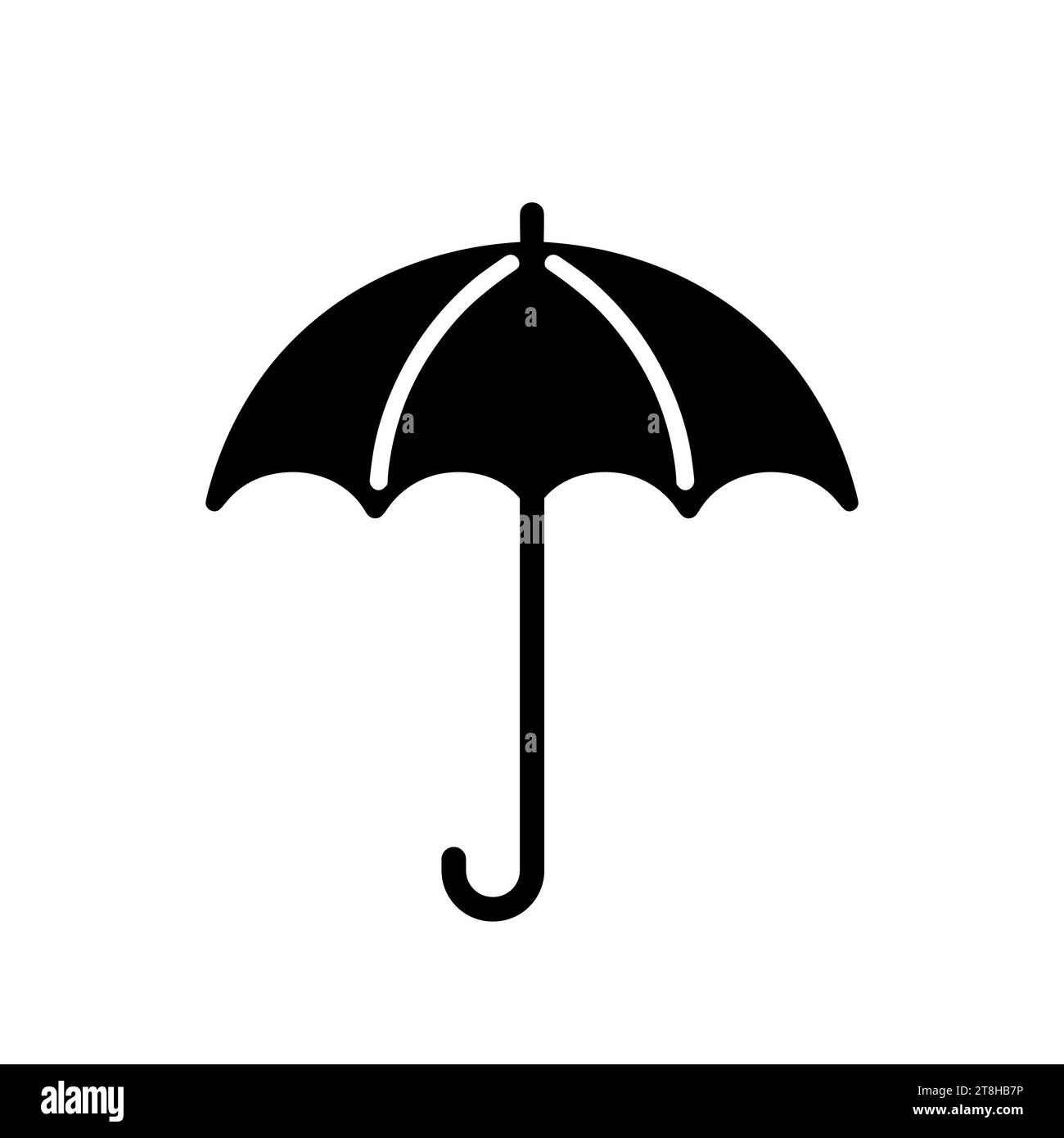 Black umbrella icon isolated on white background. Vector illustration ...