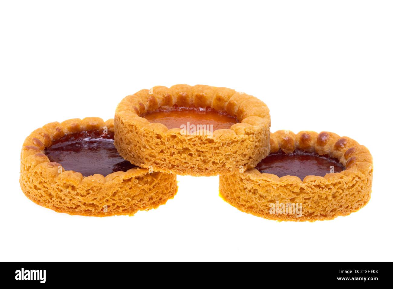shortbread with jam isolated on white background Stock Photo