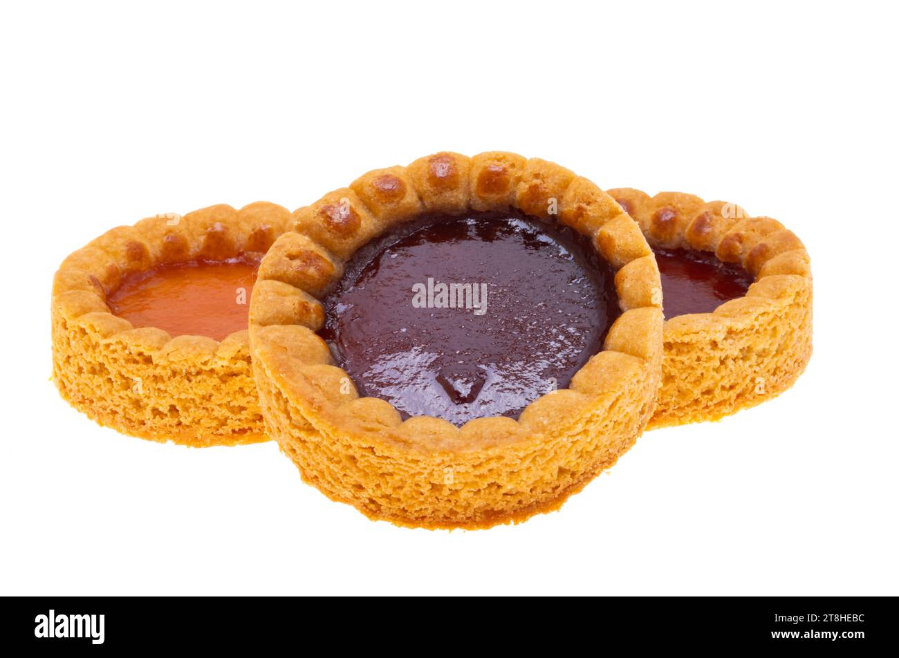 shortbread with jam isolated on white background Stock Photo