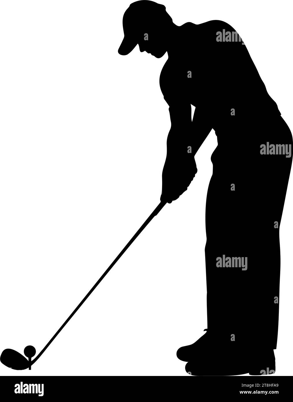 Golf player silhouette. Vector illustration Stock Vector