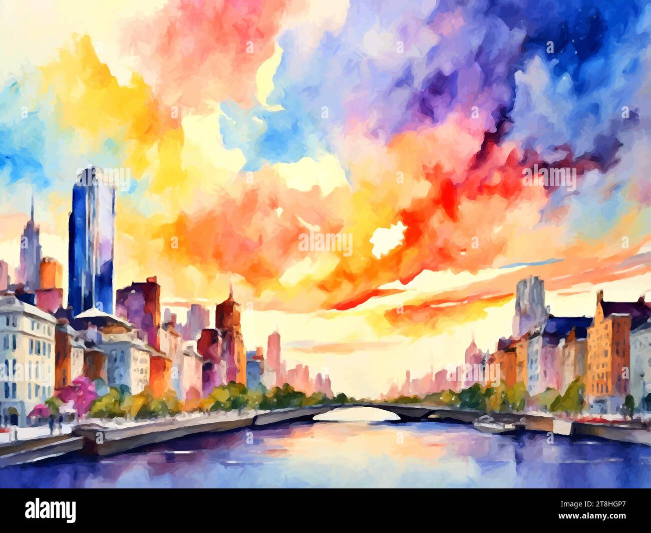 'A captivating portrayal of the cityscape with towering skyscrapers.' Stock Vector