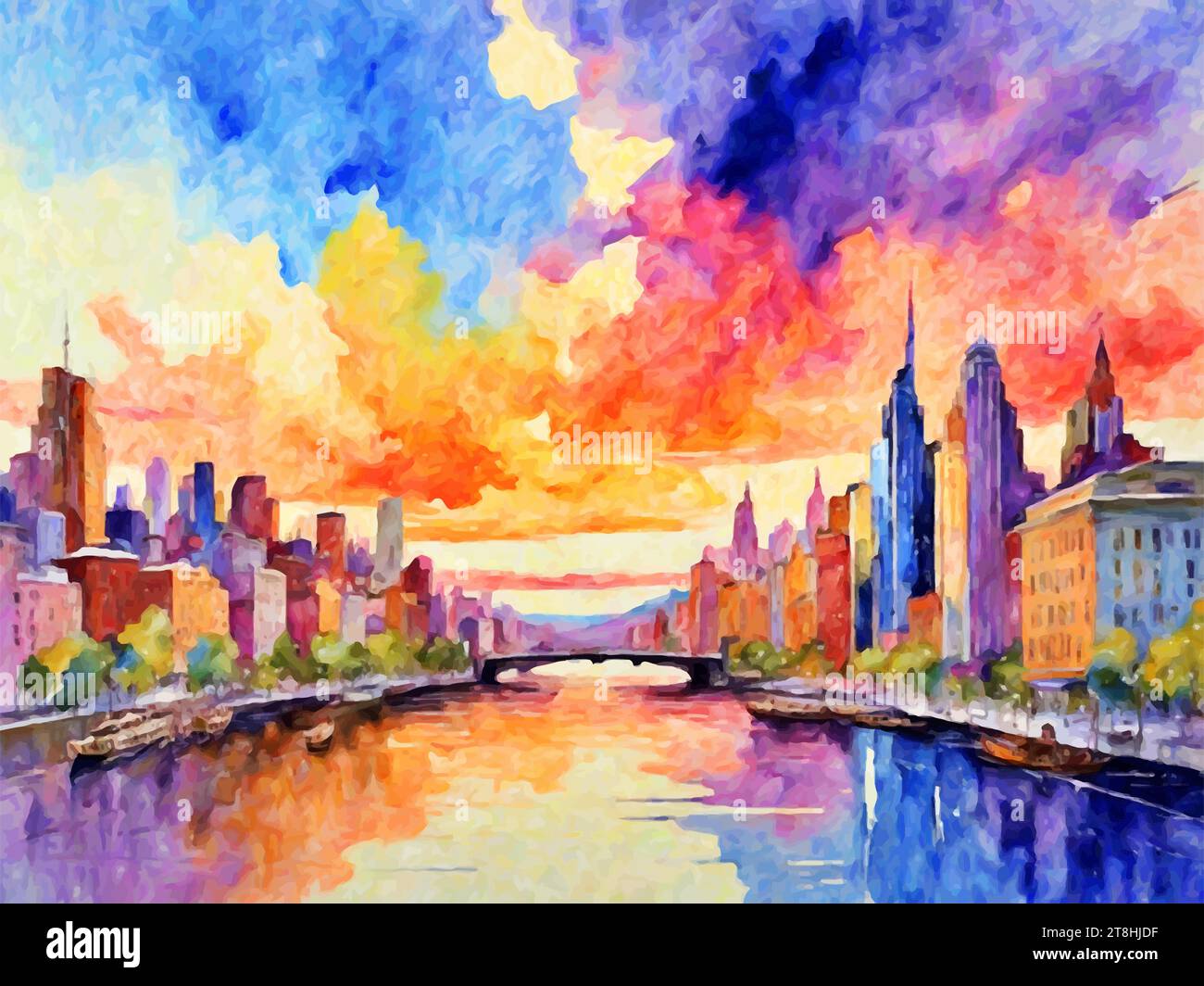 'A captivating portrayal of the cityscape with towering skyscrapers.' Stock Vector