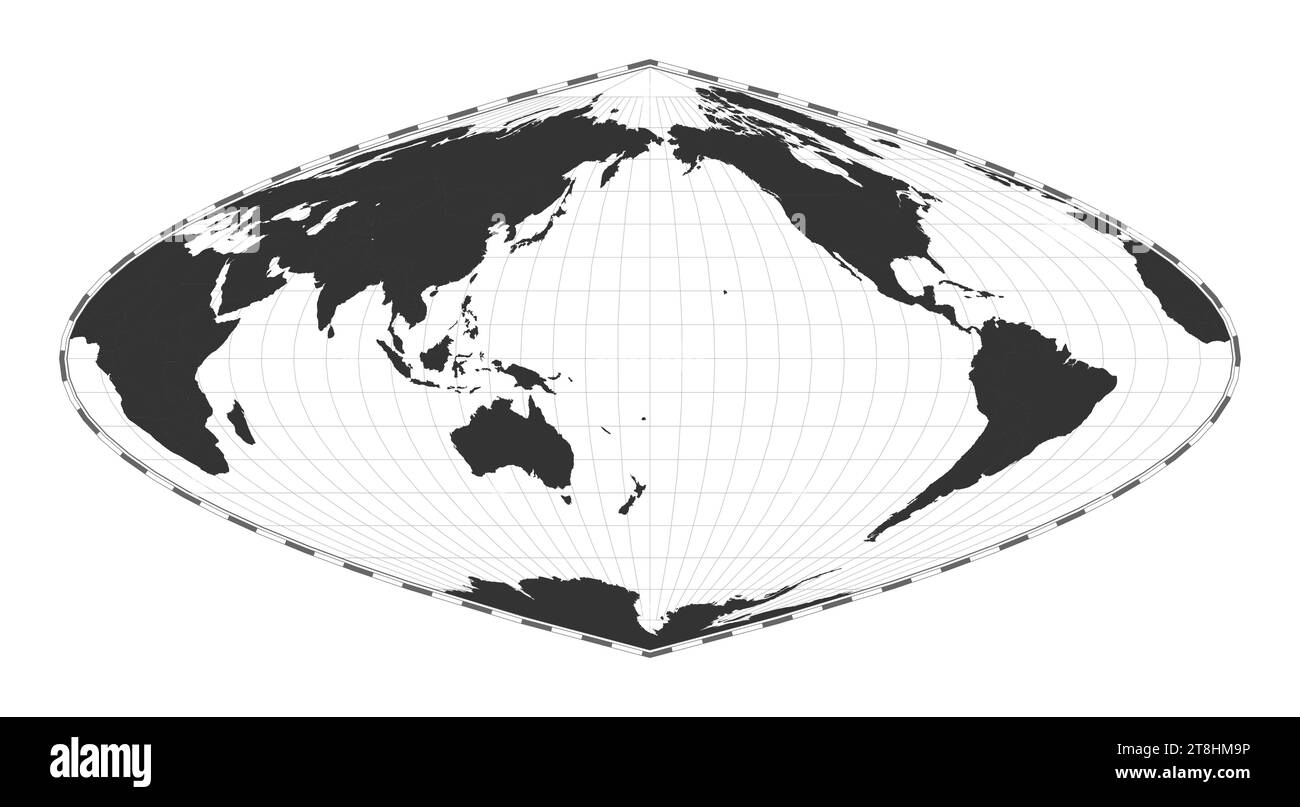 Vector world map. Craster parabolic projection. Plain world