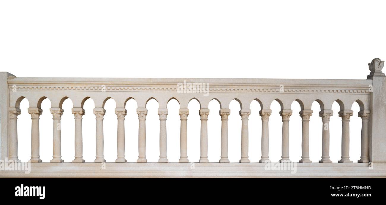 stone railing isolated on white background Stock Photo - Alamy