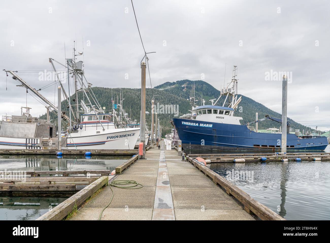 Commercial fishing Boats in the Marina, Petersburg, Alaska Stock Photo