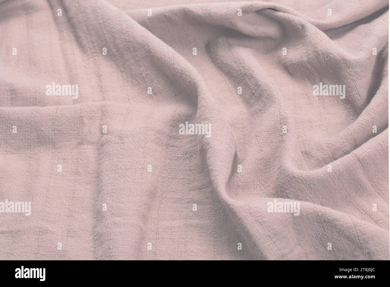 Cotton beige fabric pattern. Top view. Stock Photo