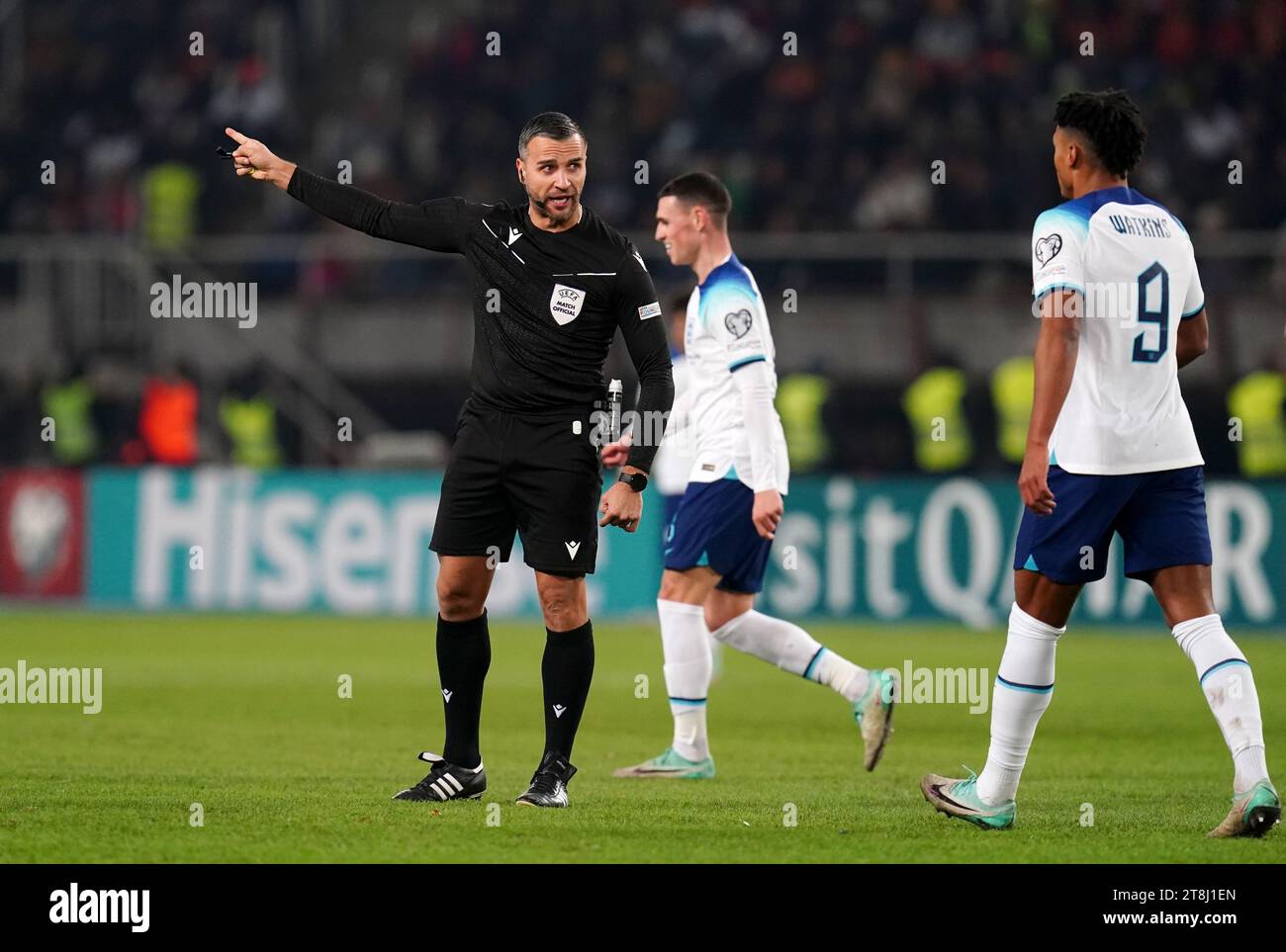 Referee Filip Glova during the UEFA Euro 2024 Qualifying Group C match ...