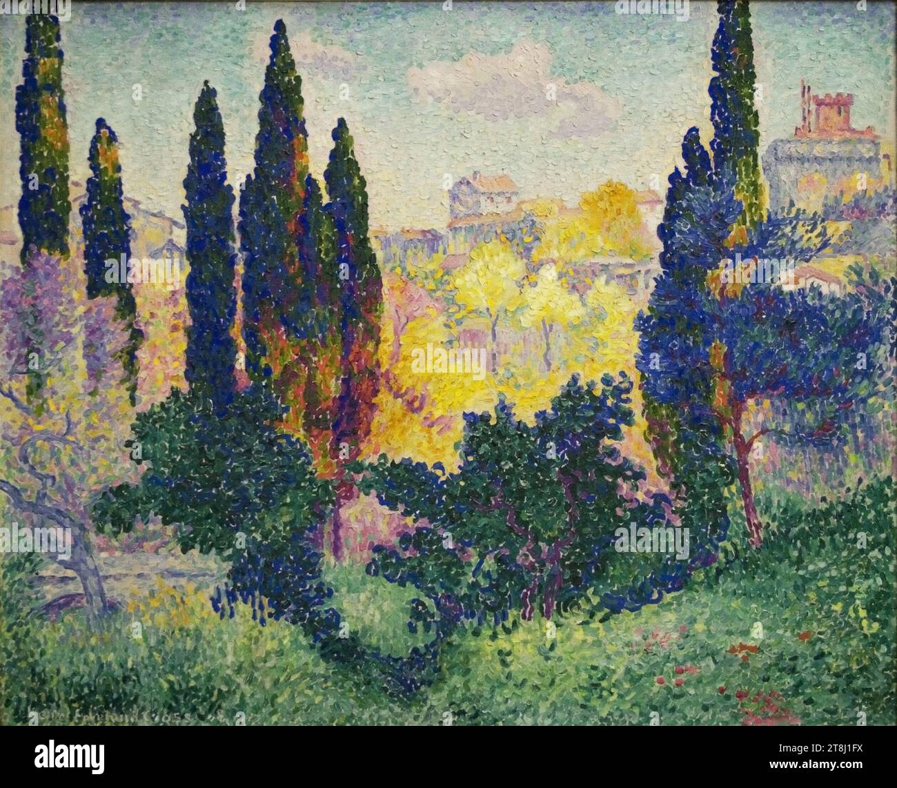 Sac LOQI Henri Edmond The Cypresses At Cagnes - Bleu - Contemporain Réutilisable