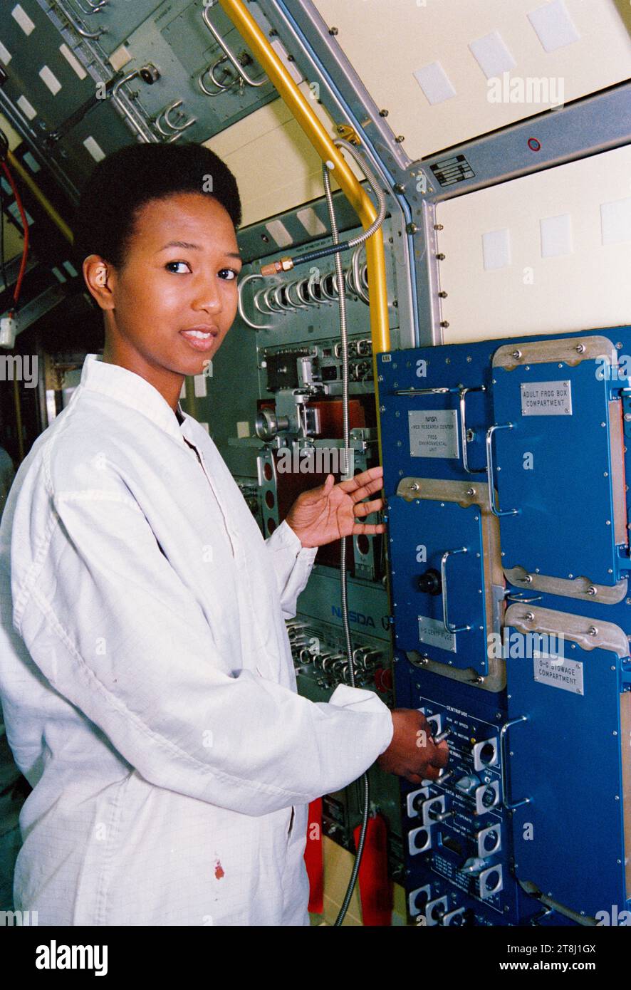 American astronaut Mae Jemison at Florida's Kennedy Space Center in January 1992. Stock Photo
