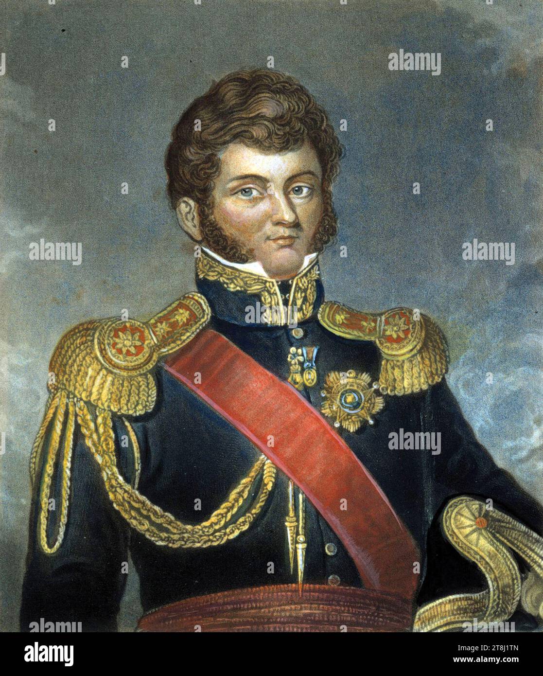 Bernardo O'Higgins Riquelme (1778 – 1842) Chilean independence leader who freed Chile from Spanish rule in the Chilean War of Independence. Stock Photo