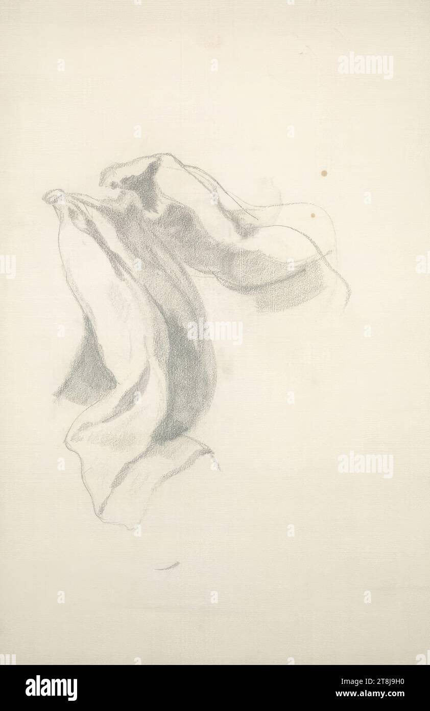 Study for a fold or banana peel, sketchbook Canon Hans; 27 paginated pages, Hans Canon, Vienna 1829 - 1885 Vienna, drawing, pencil, sheet: 42.6 cm x 28.4 cm, Austria Stock Photo