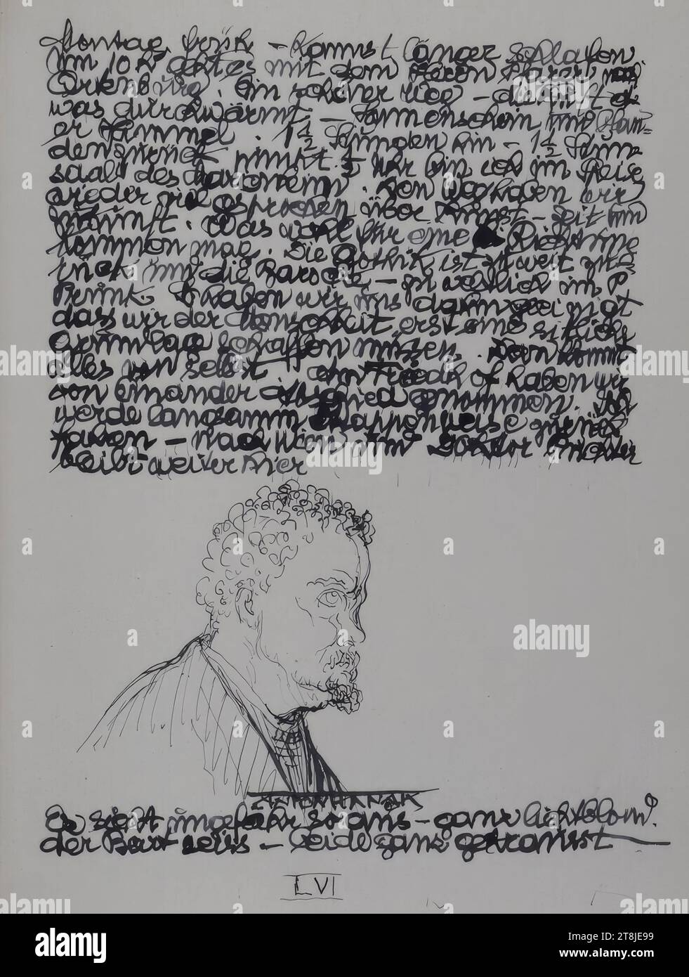 A recreational trip to Carinthia, 1924 diary entry with selfportrait