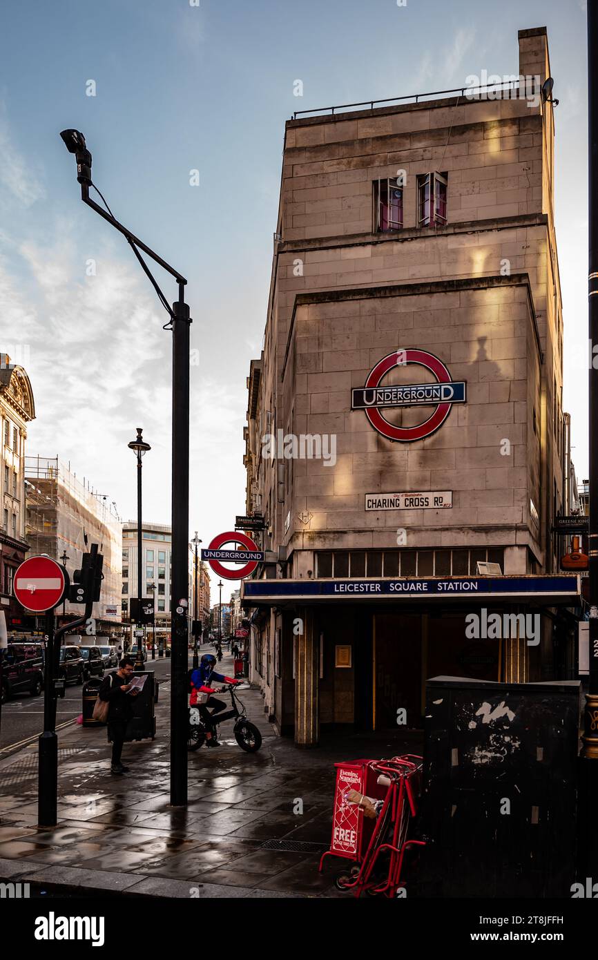 London, UK, 07th Oct. 2023: Leicester Square Station in the City of Westminster. Stock Photo