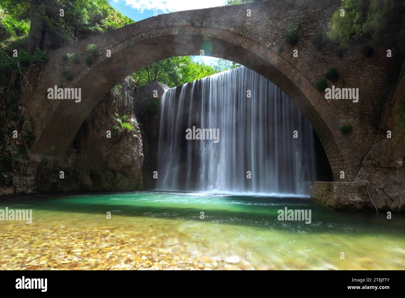 Palaiokarya Waterfalls, Trikala Greece Stock Photo