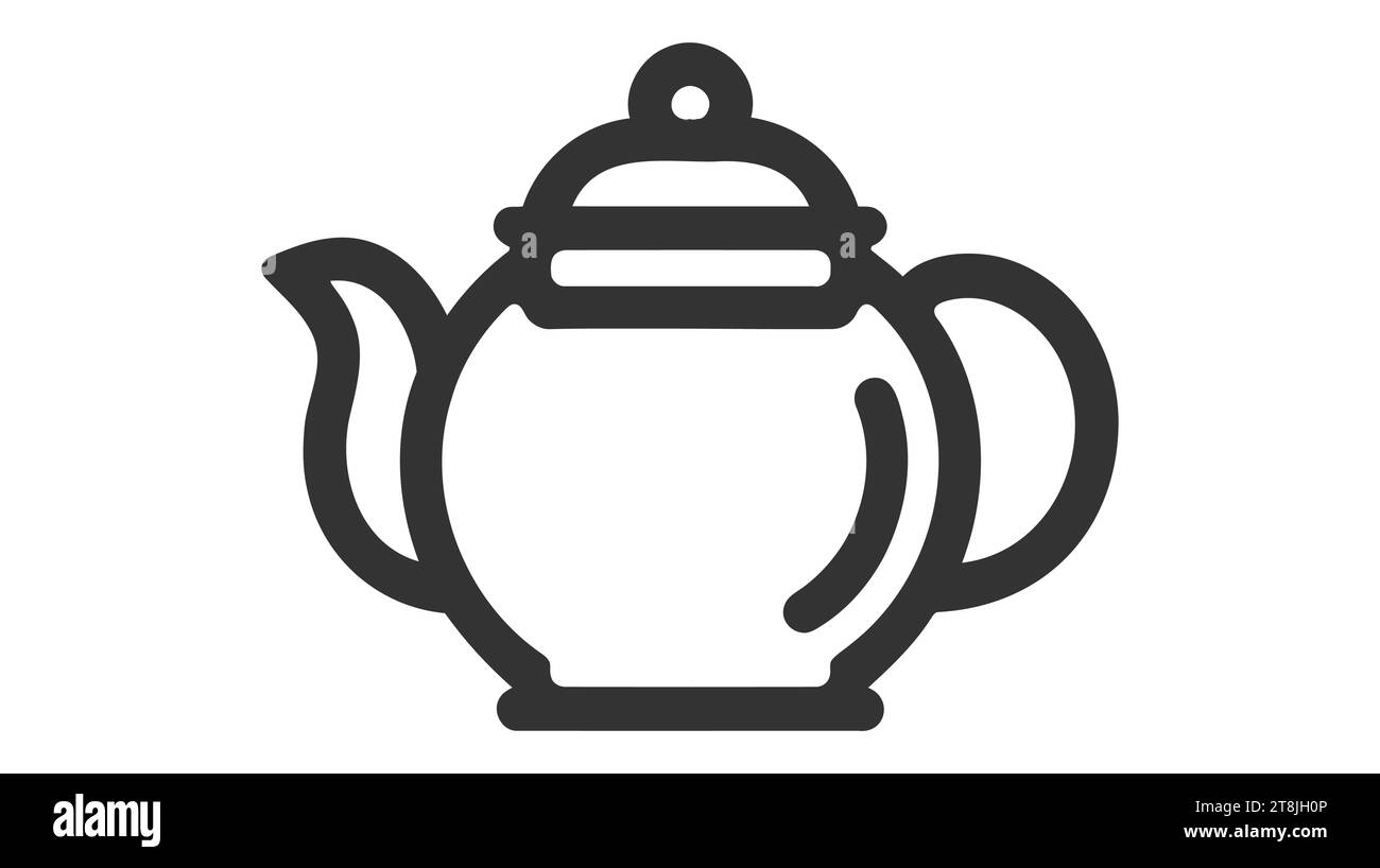 Teapot line icon. Hot drinks chinese tea pot symbols vector