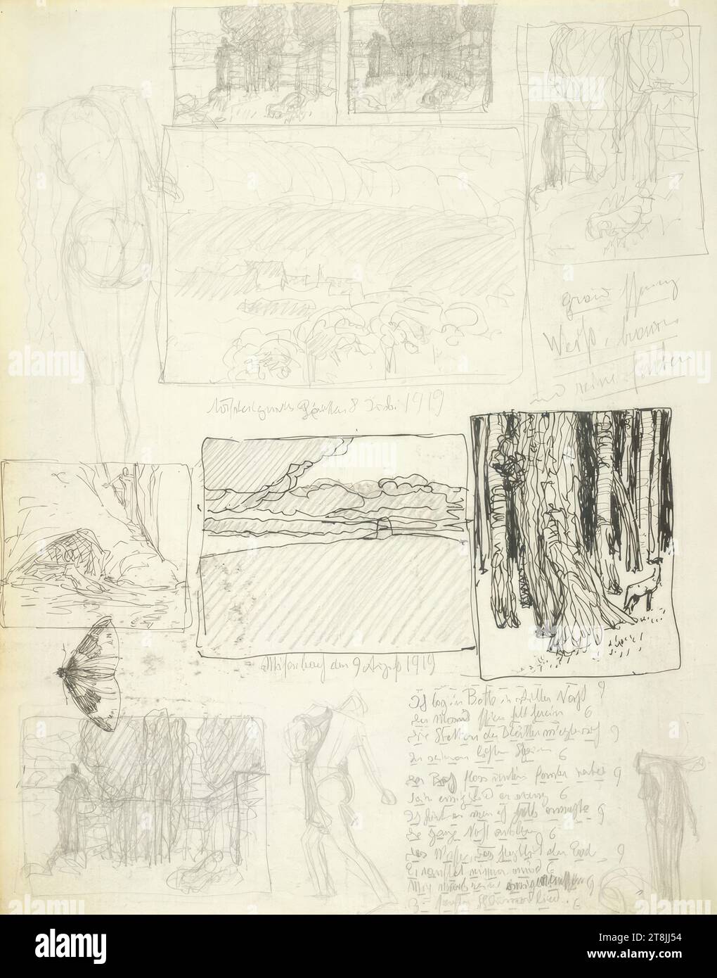 Various sketches, sketchbook Rothaug Alexander; 39 paginated pages ...