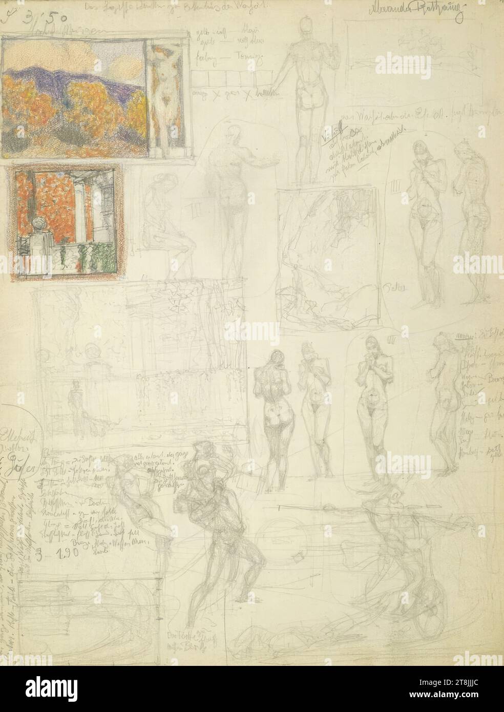 Various sketches, spiral notebook with 27 paginated pages, Alexander ...