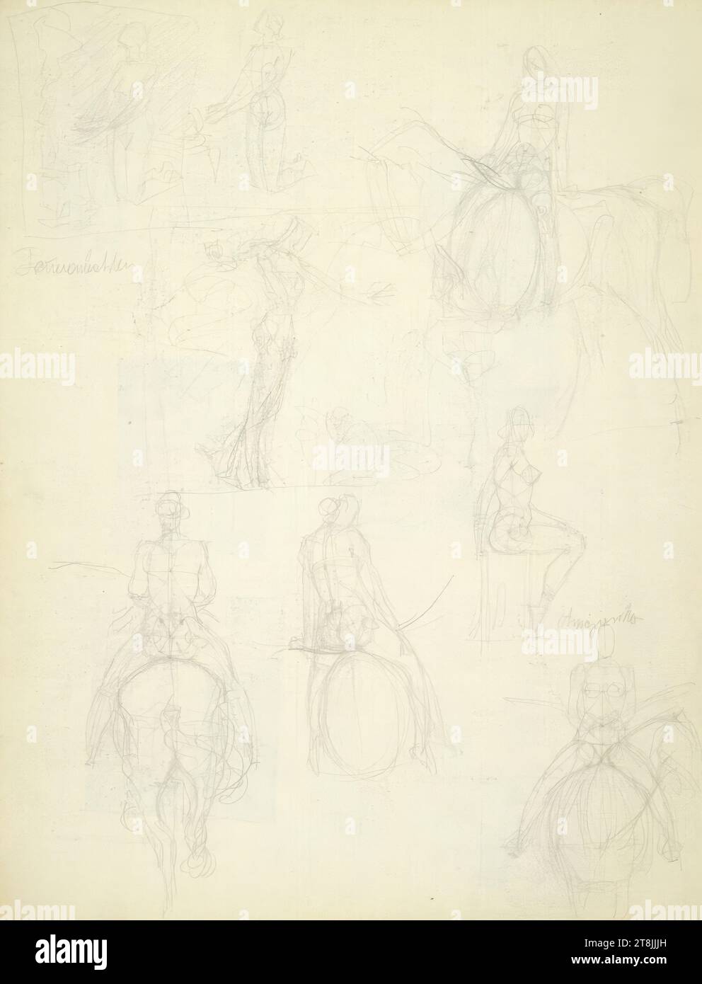 Various sketches; 'Fire Worshiper', spiral notebook with 27 paginated ...