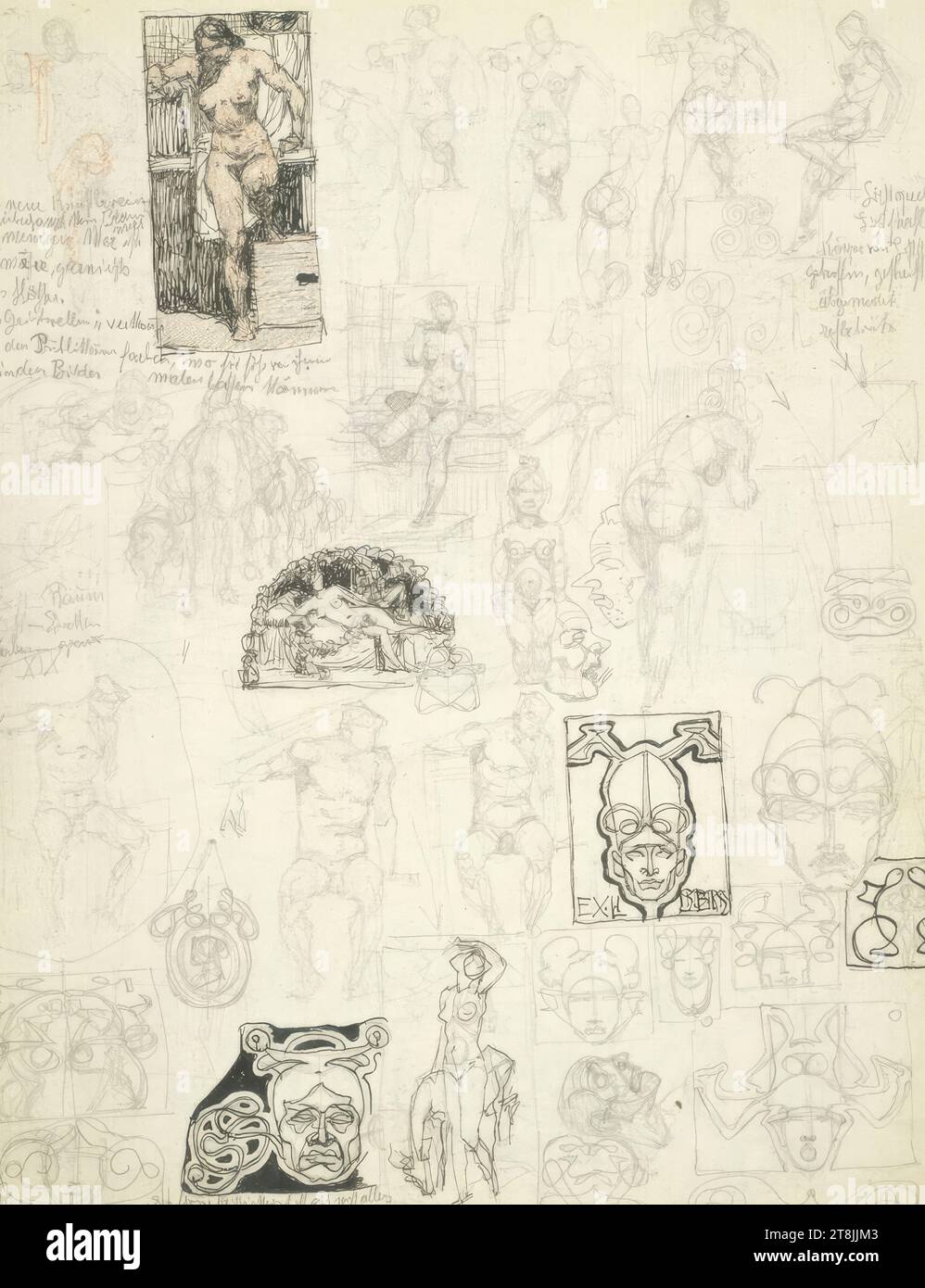 Various sketches, spiral notebook with 27 paginated pages, Alexander ...