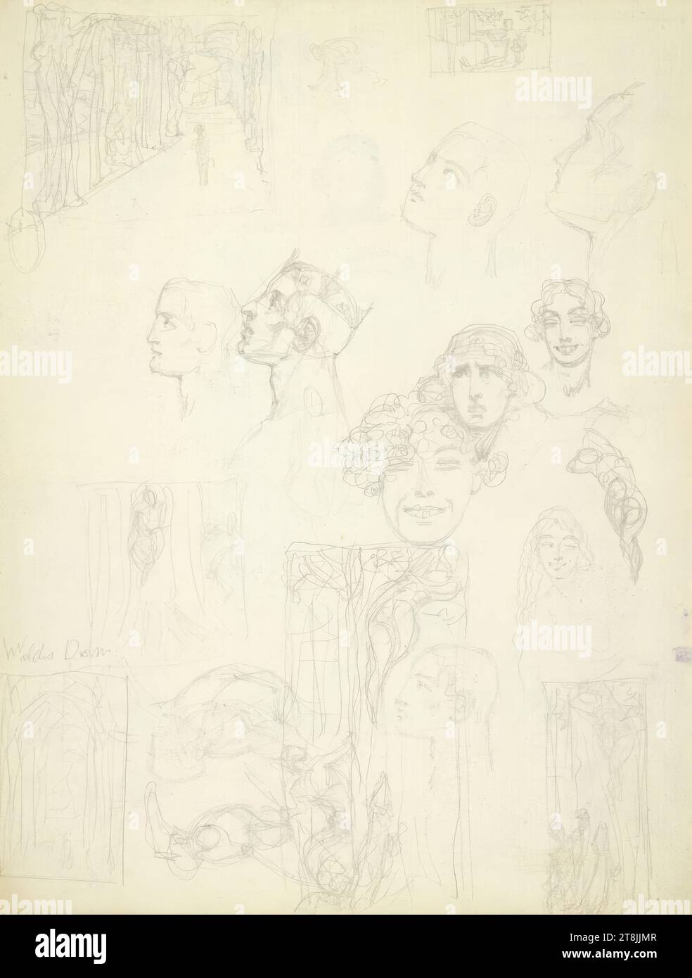 Various sketches, spiral notebook with 27 paginated pages, Alexander ...