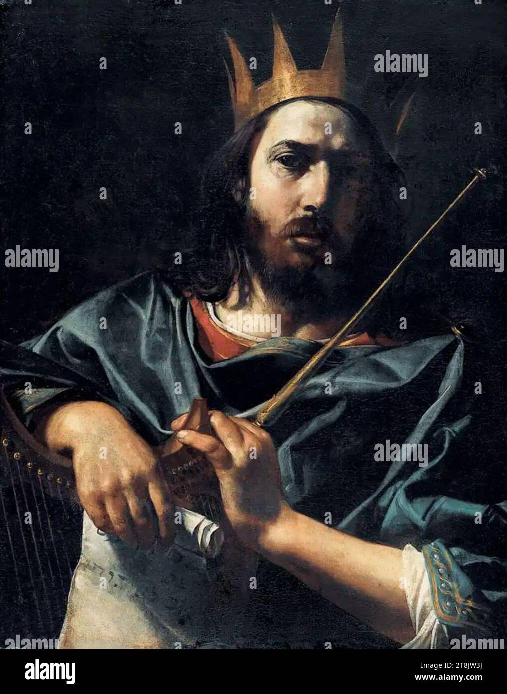 Valentin de Boulogne - Re David. Stock Photo