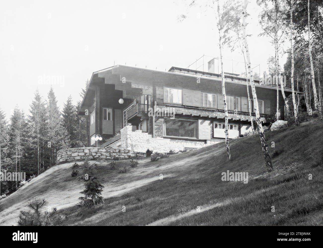 Landhaus Paul Khuner, Kreuzberg 60, Payerbach, Lower Austria, view from the northwest, 1929-1930, photo 1930, negative, glass negative, plate: 18 x 24 cm Stock Photo