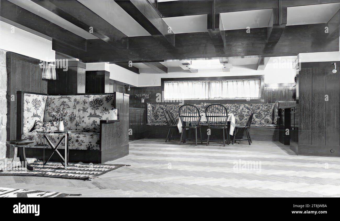 Landhaus Paul Khuner, Kreuzberg 60, Payerbach, Lower Austria, dining niche in the hall, 1929-1930, photo 1930, negative, glass negative, plate: 18 x 24 cm Stock Photo