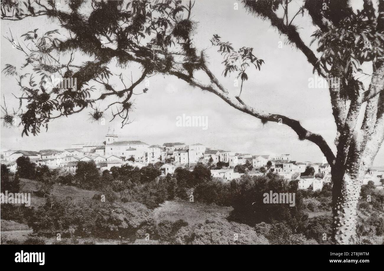 Aparecida; Postcard; Panoramic view, Anonymous, before 1940, archival, offset print on cardboard, 9 x 13.5 cm Stock Photo