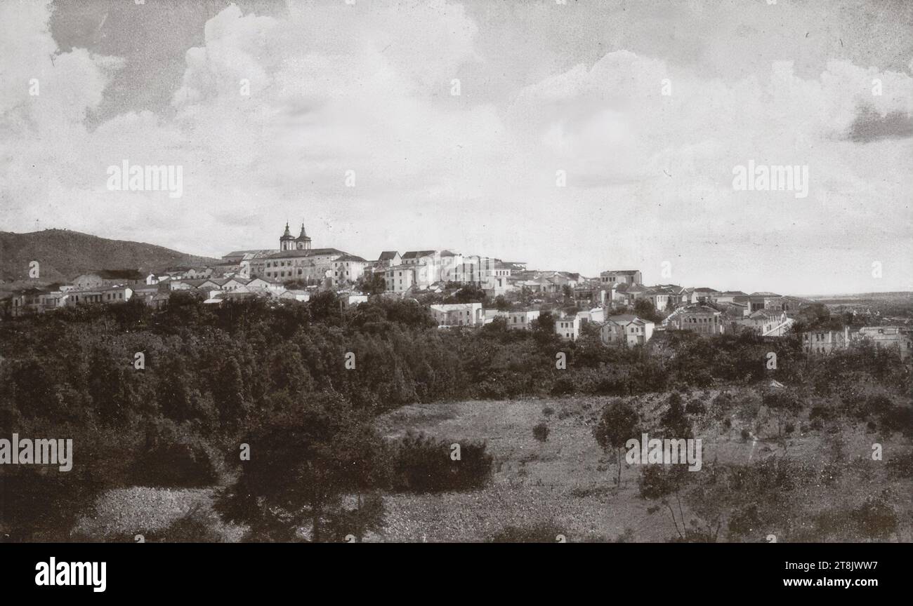 Aparecida; Postcard; Panoramic view, Anonymous, before 1940, archival, offset print on cardboard, 9 x 14 cm Stock Photo