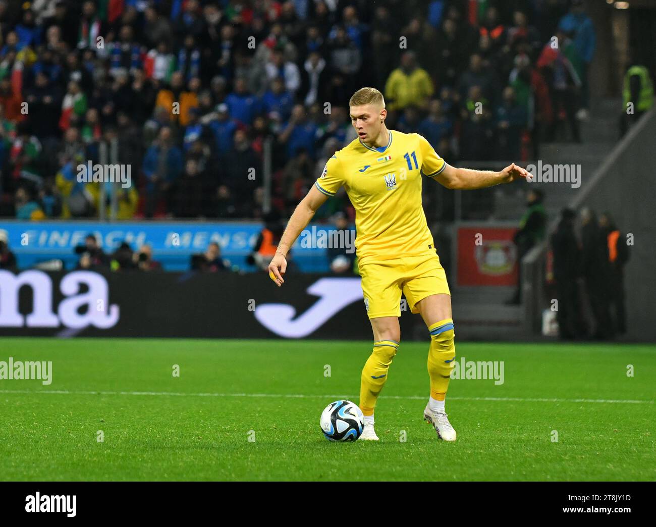 Leverkusen, Germany November 20, 2023 Artem Dovbyk of Ukraine in