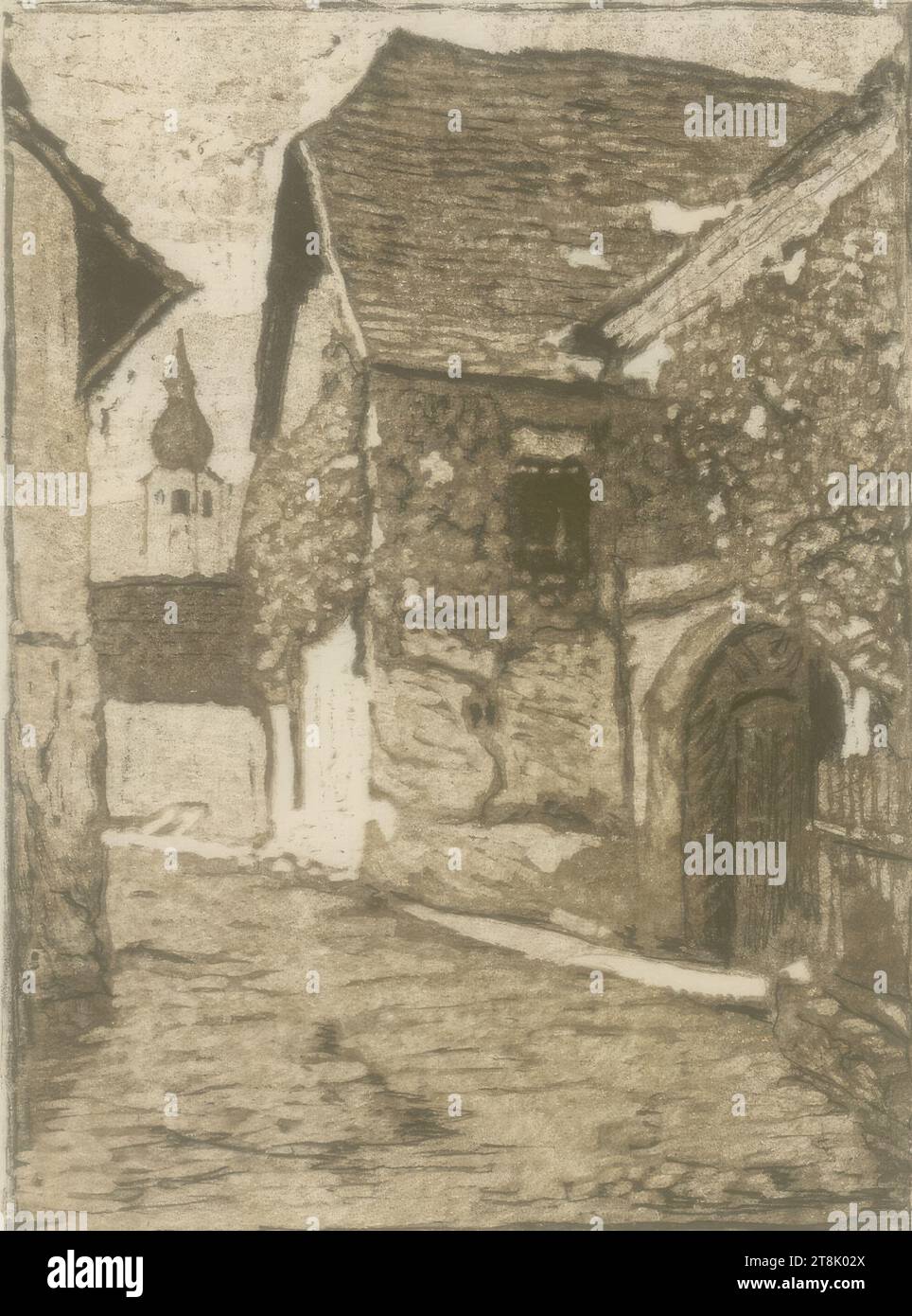 Farmhouse in the Wachau, Wilhelm Skurawy, Austria, born 1867, 1912, print, woodcut, sheet: 21 x 15 cm Stock Photo