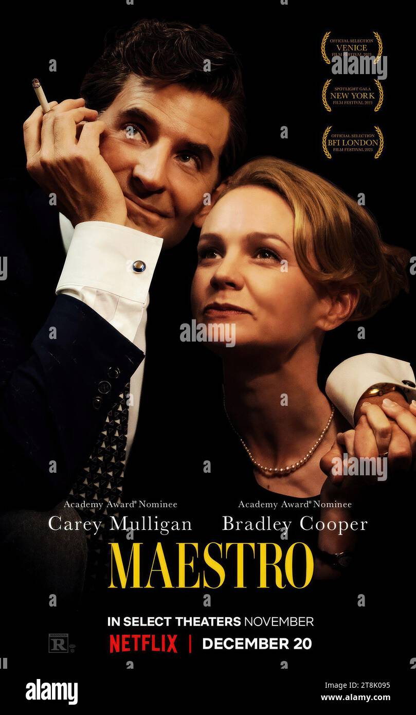 MAESTRO, US poster, from left Bradley Cooper as Leonard Bernstein