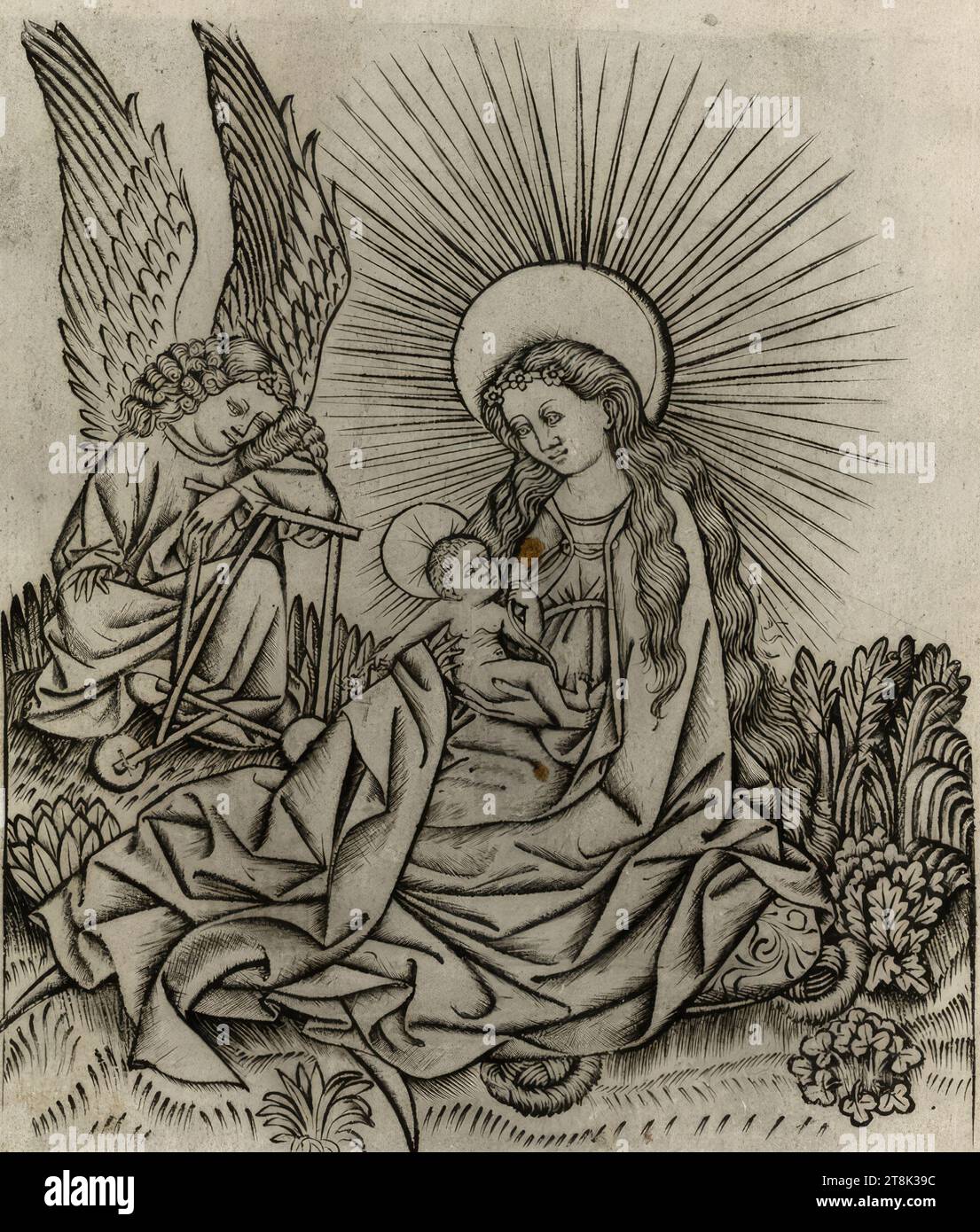 Angel with crescent moon hi-res stock photography and images