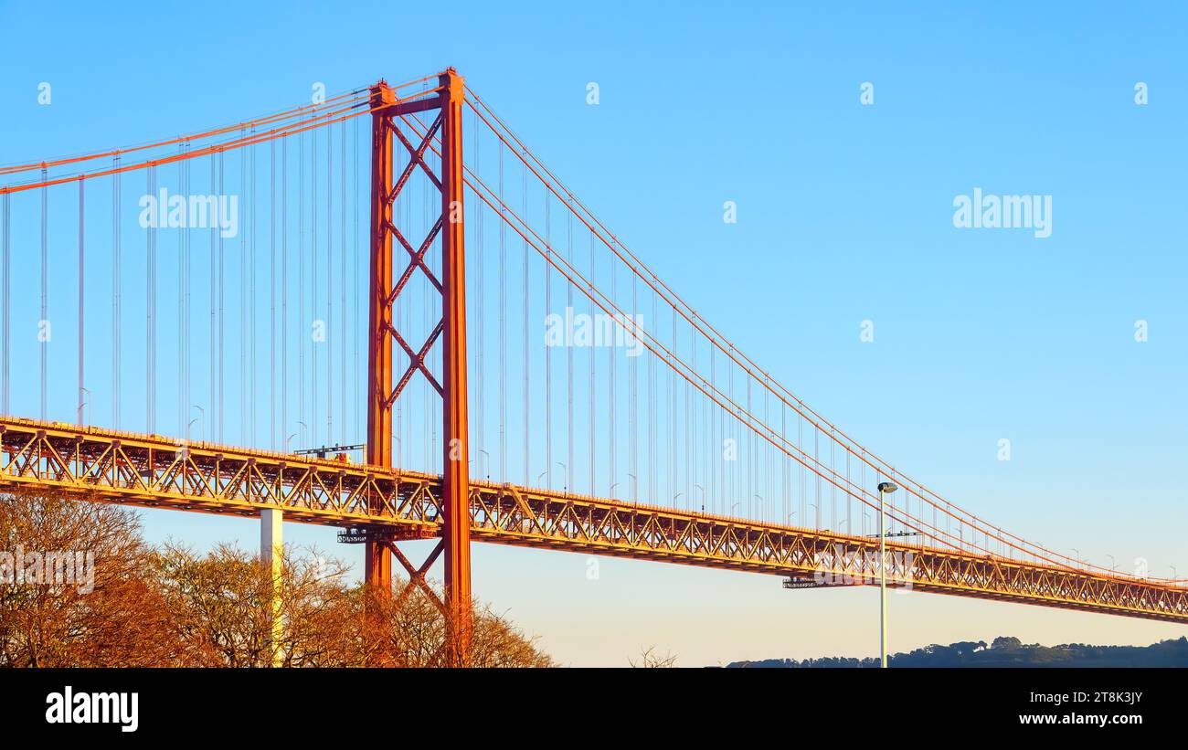 English Language Bridge LISBON, PORTUGAL, Puente 25 de Abril. In English language: Bridge 25th ...