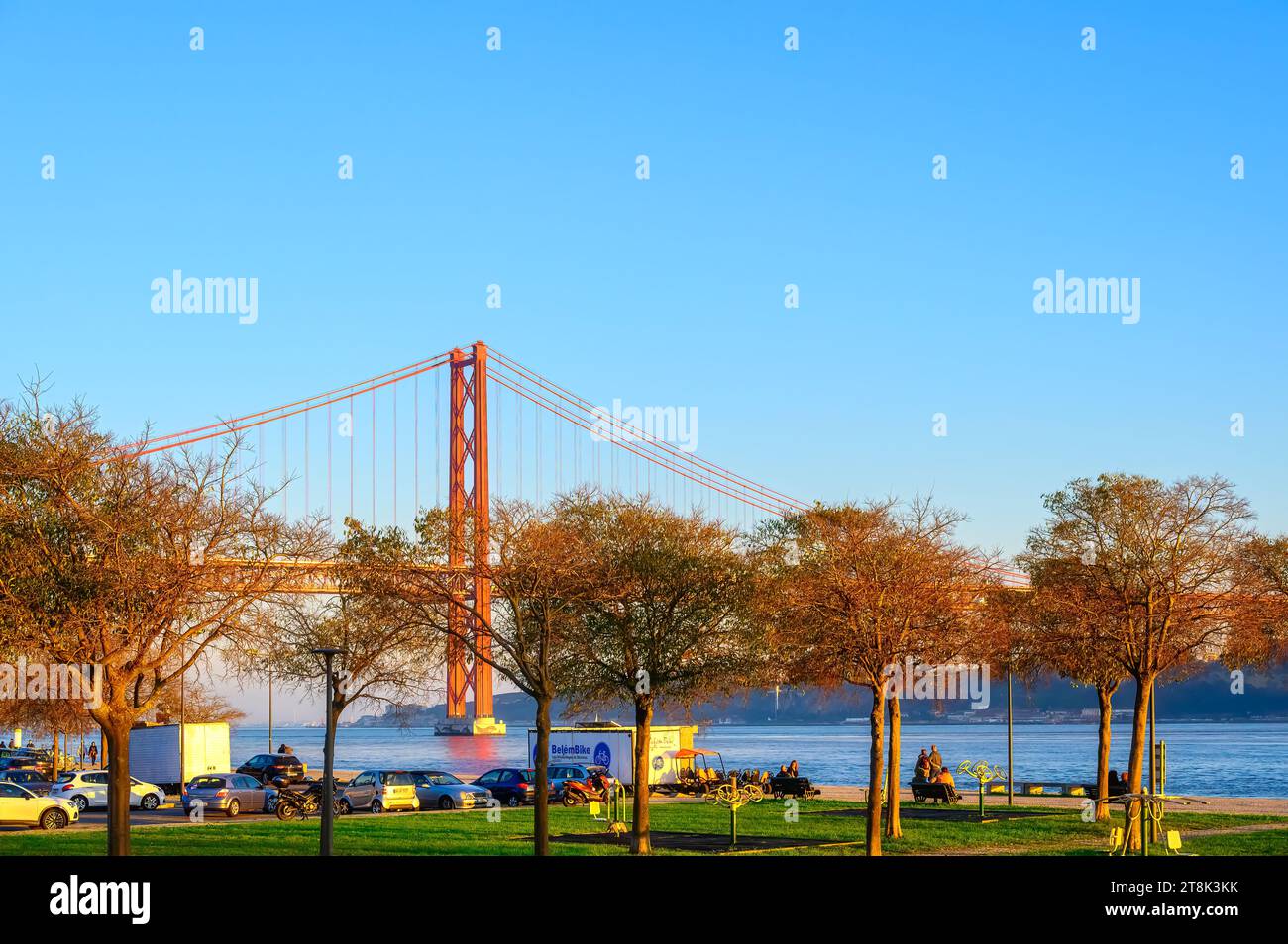 English Language Bridge LISBON, PORTUGAL, Puente 25 de Abril. In English language: Bridge 25th ...