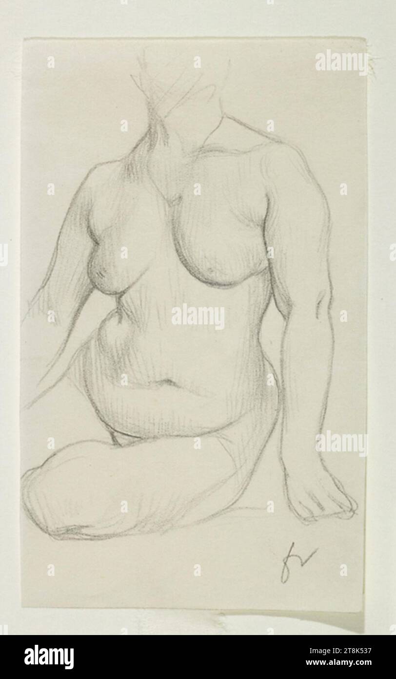 Vallotton - Femme nue assise vue en torse, 1890-1925, 1977-0290. Stock Photo