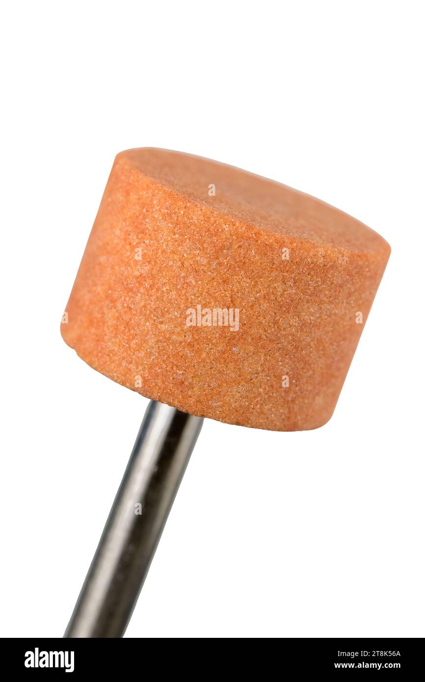 Close-up of grinding stone tip for a power tool. Stock Photo