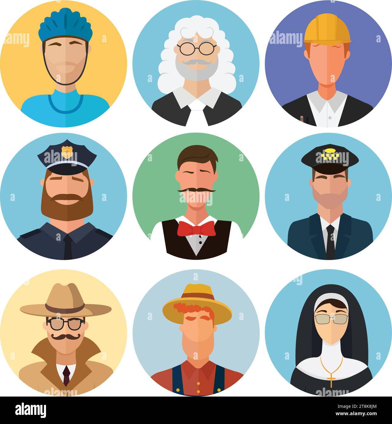 Professions avatars Vector Flat Icons Stock Vector Image & Art - Alamy