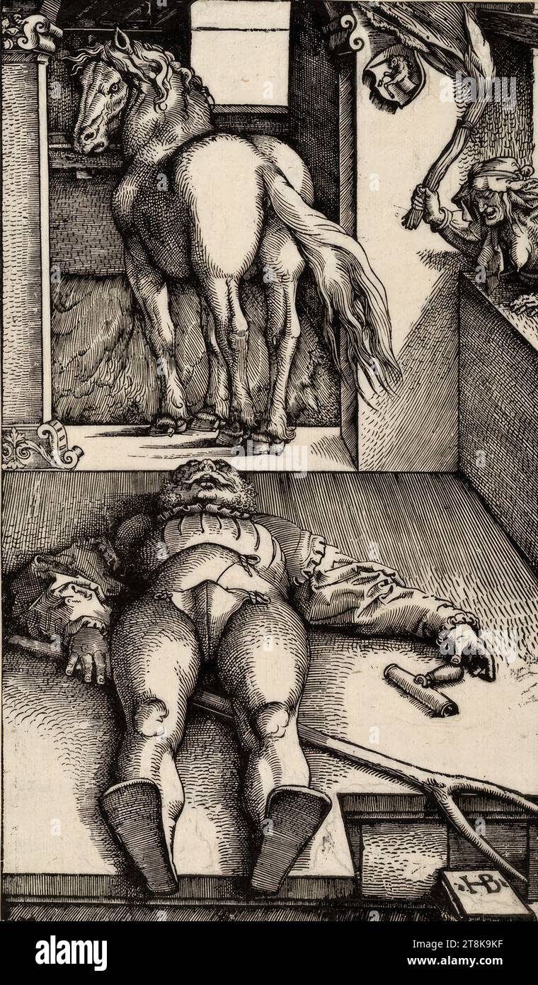 The bewitched groom, Hans Baldung called Grien, Schwäbisch Gmünd 1484/85 - 1545 Strasbourg, around 1534, print, woodcut, 34.4 x 19.8 cm, according to Hollstein Stock Photo