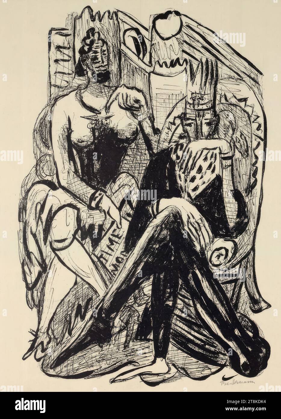 King and demagogue, illustrations from Day and Dream, Max Beckmann, Leipzig 1884 - 1950 New York, 1920, print, lithograph, plate: 375 mm x 245 mm Stock Photo