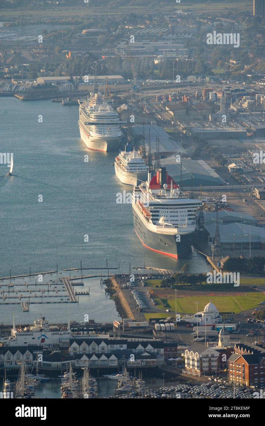 Aerial photograph of the Cruise ship terminal Southampton. Located on